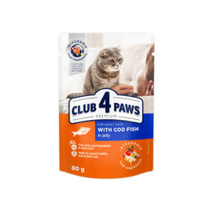 CLUB 4 PAWS Premium Adult Cat Wet Food With Cod Fish in jelly Pouch