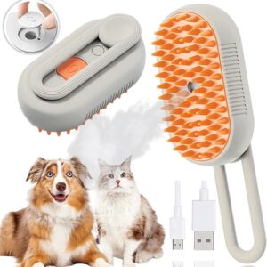 Steam brush for removing hair from cats and dogs