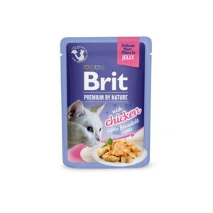 Brit Premium Cat Pouch with Chicken Fillets in Jelly for Adult Cats