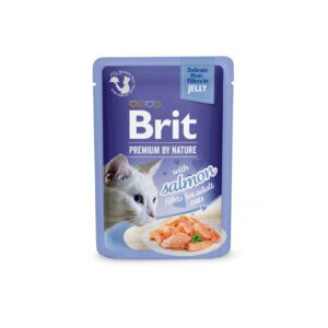 Brit Premium Cat Pouch with Salmon Fillets in Jelly for Adult Cats