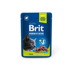 Brit Premium Cat Pouches with Chunks with Lamb in Gravy for Sterilised Cats