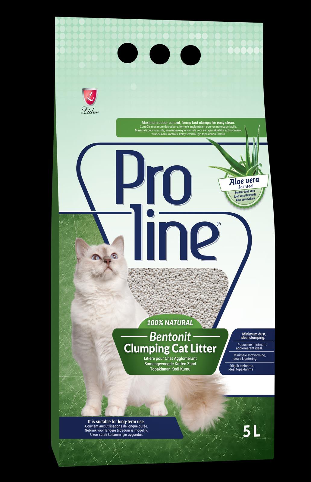 Proline Bentonite Clumping Cat Litter -Aloe Vera -5L
